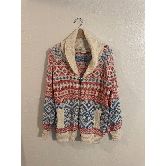 Cabi Highlands Fair Isle Multicolor Zip Up Sweater - Picture 2 of 11